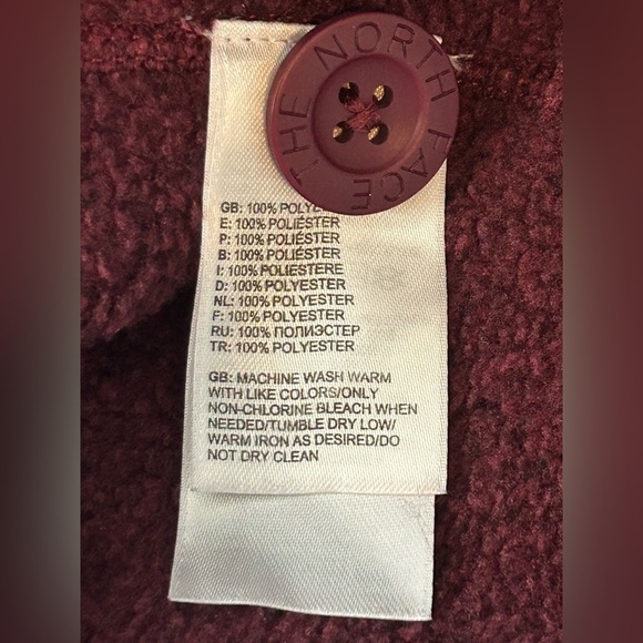 The North Face Hoodie Crescent Sunshine Maroon Fleece Pullover Womens Size M - Picture 11 of 12